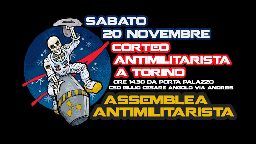 20 novembre corteo antimilitarista a Torino - Turin anti-militarist demo 20 November 2021