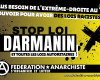 Anarchist Federation (French-speaking federation) sticker opposing the Darmanin immigration law Dec 2023